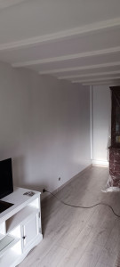 Photo de galerie - Mise en 2 couches peinture  un mur de salon 