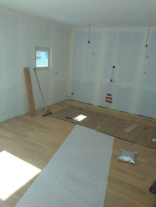 Photo de galerie - Pose placoplâtre et bande joint 