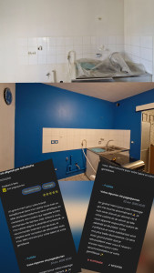 Photo de galerie - Rafraîchissement d'une cuisine
Révision a l'enduit des imperfections
Jolie peinture bleu qui donne un gros peps a la pièce