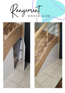 Photo de galerie - Création de rangement sous l'escalier.