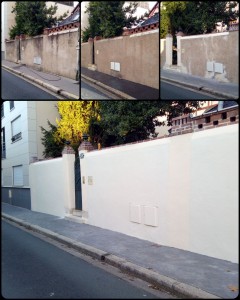 Photo de galerie - Peinture sur mur de clôture y compris rénovation des briquettes