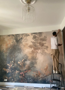 Photo de galerie - Pose de papier peint panoramique 