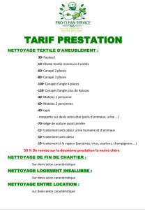 Photo de galerie - Tarif prestation 