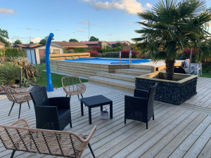 Photo de galerie - Pose piscine bois et aménagement extérieur 