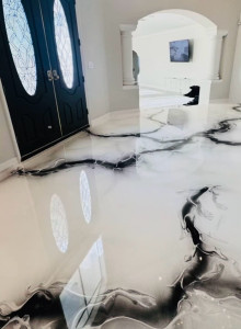 Photo de galerie - Voici un autre sol effet marbré avec un design différent