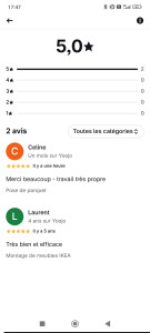 Photo de galerie - Avis déposé sur une autre application.