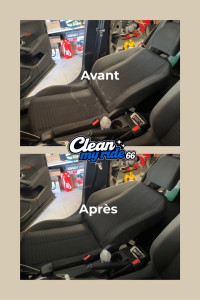 Photo de galerie - Shampooing d’un siège de voiture, après avoir renversé un cocktail