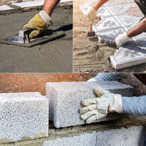 Photo de galerie - Pose parpaing dalle béton carrelage. 
