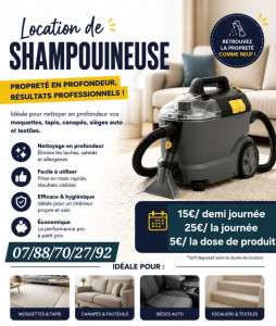 Photo de galerie - Location et prestation de shampouineuse à domicile 