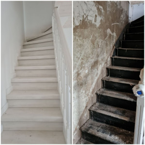 Photo de galerie - Renovation escalier : menuiserie, placo ,enduit ...