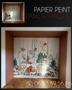 Photo de galerie - Papier peint panoramique encadré de peinture teintée 