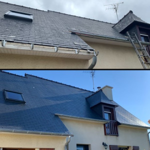 Photo de galerie - Remplacement des gouttières en zinc 