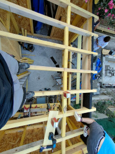 Photo de galerie - Fabrication cuisine extérieure en ossature bois