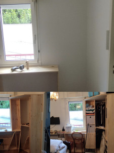 Photo de galerie - Confection d'une penderie sur mesure avec bureau et rangements 