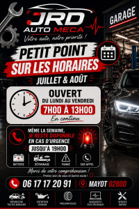 Photo de galerie - Horaires juillet / août 