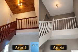 Photo de galerie - Rafraichissement des deux étages et de l’escalier.