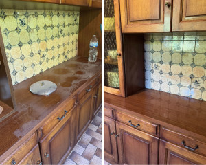 Photo de galerie - Nettoyage complet de la cuisine(en profondeur)— avant/après dégraissage, désinfection et polissage. 