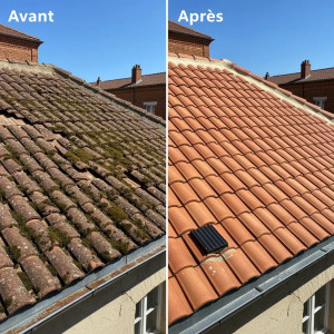 Photo de galerie - Réparation de toiture demoussage et hydrofuge, protection toiture