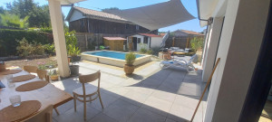 Photo de galerie - Creation piscine 
pavé
dalles sur plots