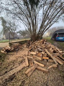 Photo de galerie - Livraison & découpe de bois de chauffage ⛏️