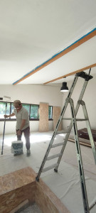Photo de galerie - Fin de travaux en peinture après la pose de plafond avec isolation thermique 25 cm