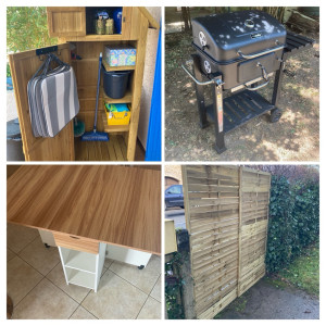 Photo de galerie - Montage d un barbecue,armoire extérieur et table pliante en kit.fixation d un brise vue