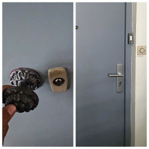 Photo de galerie - Remplacement serrure 3 point et fourniture et pose poignée sécurisée 