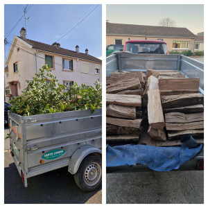 Photo de galerie - Évacuation déchets vert, gravats... et transport de matériaux. capacité 2m³. 