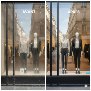 Photo de galerie - Nettoyage vitrine 