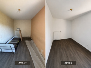 Photo de galerie - Tapisserie enlever rafraîchissement chambre peinture