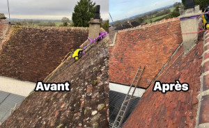 Photo de galerie - Nettoyage et démoussage de toiture.
