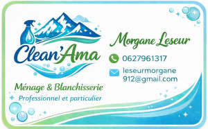 Photo de galerie - Bonjour je suis Morgane je propose mes services d’aide ménagère pour vos maison, location saisonnière et vos locaux. 
Pour plus de renseignements, devis n'hésitez pas me contacter.

Bien Cordialement Morgane.
Clean’Ama ?
