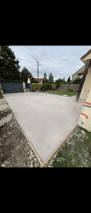 Photo de galerie - Création d'une dalle. Entrez garage ou parking ou simple aller