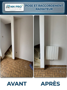 Photo de galerie - Pose et raccordement électrique radiateur 