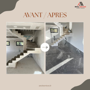 Photo de galerie - Avant / Après de pose de carrelage 