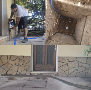 Photo de galerie - Réfection de l’installation d’arrivée d’eau, depuis la maison jusqu’à la conduite principale  encastré 