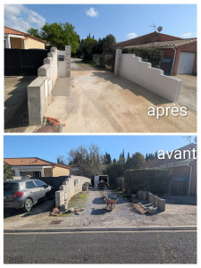 Photo de galerie - Réalisation d'une dalle béton préparation pour une pose de portail