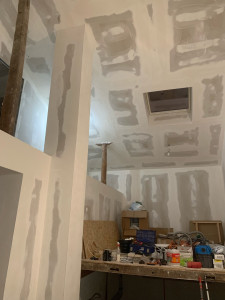 Photo de galerie - Réalisation des bandes à placo ( enduit ) 