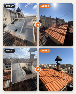Photo de galerie - Recouvrement d'une verrière cassée par la grêle – Marseille