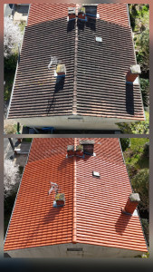 Photo de galerie - Traitement, nettoyage et hydrofugation de toiture. 

Garantie décennale sur le caractère hydrofuge. 