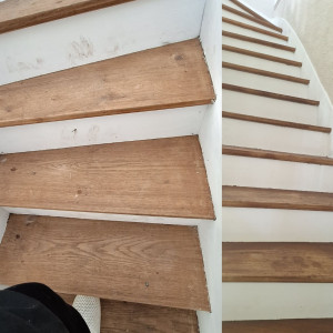 Photo de galerie - Nettoyage escalier bois suite déménagement. 