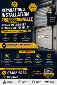 Photo de galerie - Montage et réparation des portes sectionnelle et rideau métallique
