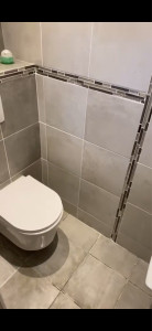 Photo de galerie - Création de wc suspendu avec pose carrelage 