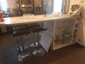 Photo de galerie - Création d un îlot de cuisine à partir de meubles ikea