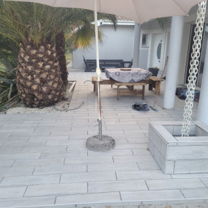 Photo de galerie - Pose de carrelage sur ma terrasse (environ 70 m2=
