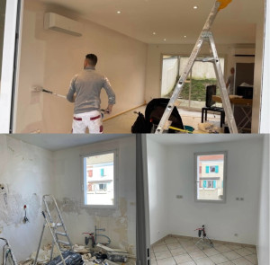 Photo de galerie - Travaux réalisés chez un client mi-décembre, peinture intérieure et rénovation