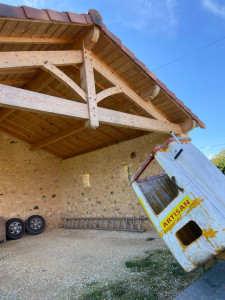Photo de galerie - Chantier Toiture,, charpente fini