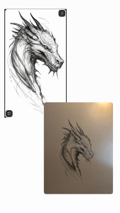 Photo de galerie - Réalisation d’un dessin décoratif sur demande et idée du client orienté par moi même. merci à eux et à leurs confiances ??