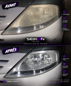 Photo de galerie -  Avec SEIKON Detailing, redonnez de la clarté à vos phares grâce à une rénovation soignée pour un look plus propre et une meilleure visibilité. 