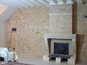 Photo de galerie - Enduit de moellons intérieurs.